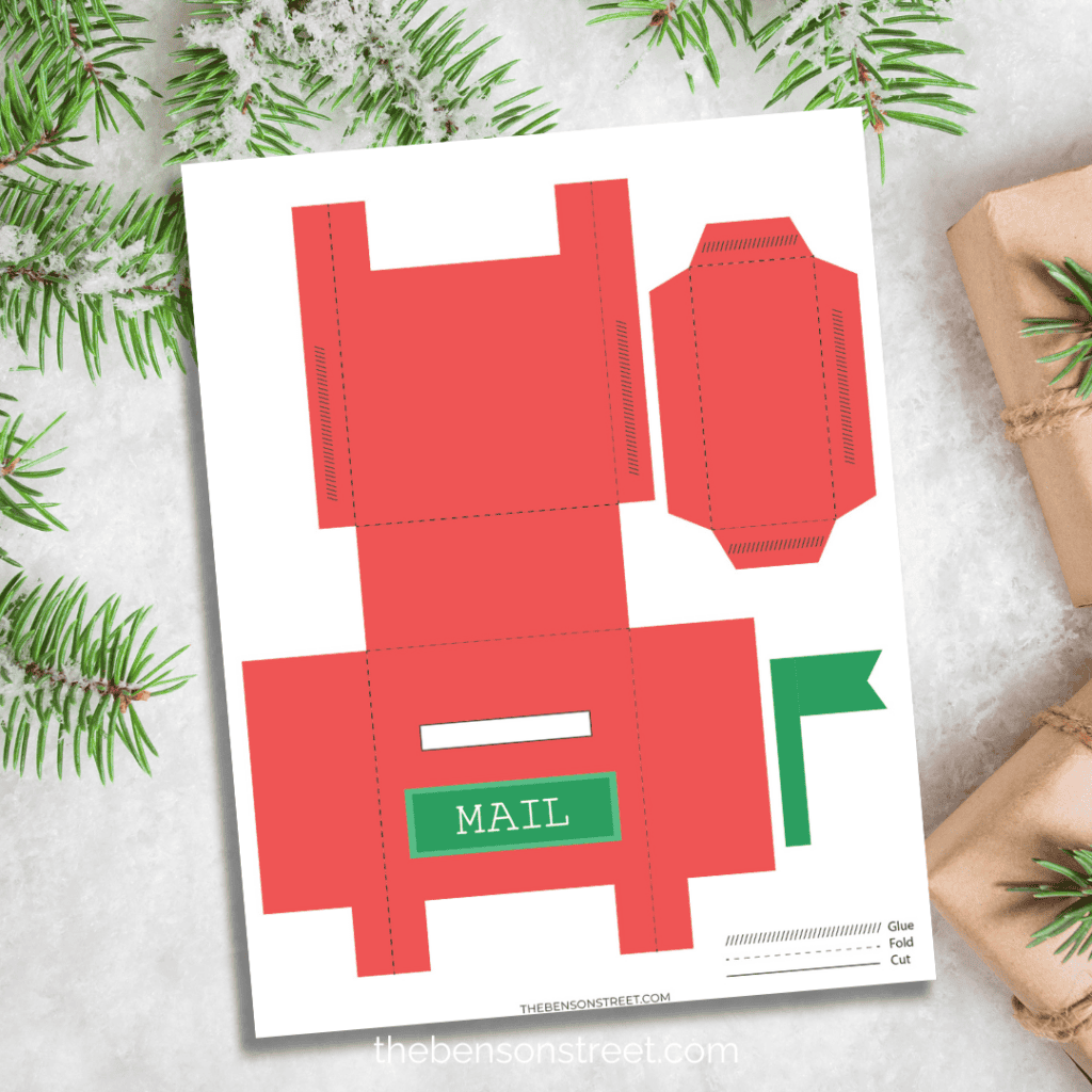 Free Printable Mailbox Template for an Elf on the Shelf Sized Mailbox