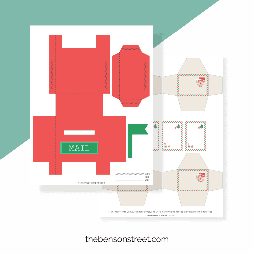 Freebie Elf-Sized Mailbox and letter templates