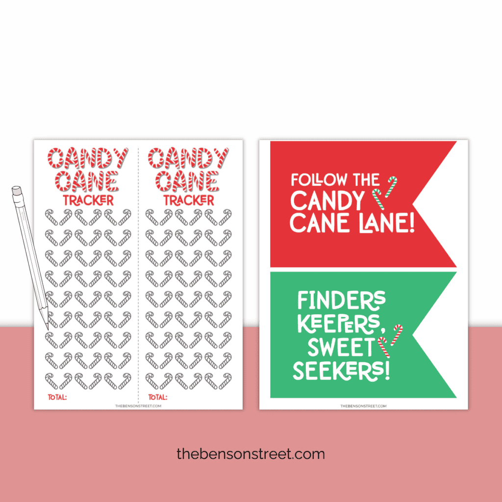 How to throw a candy cane hunt. Free Printables Clue Cards, Invitations, and Tracker for a Candy Cane Hunt