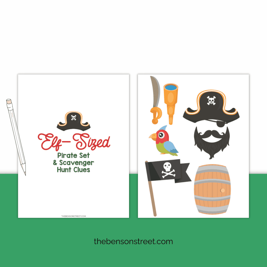 Pirate Elf on the Shelf Printable Props to dress up an elf