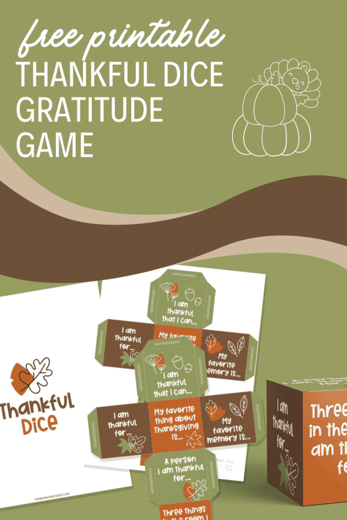 Printable Thanksgiving Gratitude Dice for a Thanksgiving Game