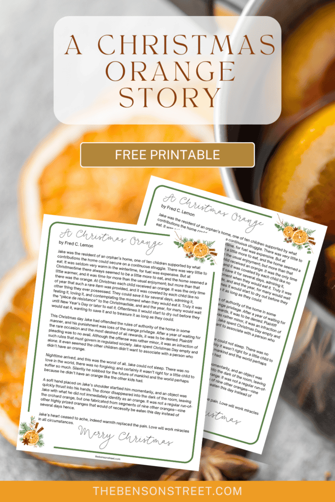 A Christmas Orange Story Free Christmas story to print