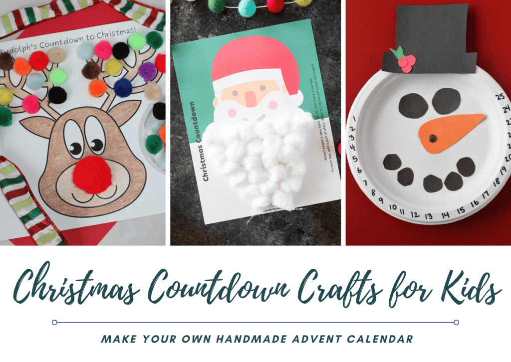 A bunch of Christmas Countdown Crafts for Kids