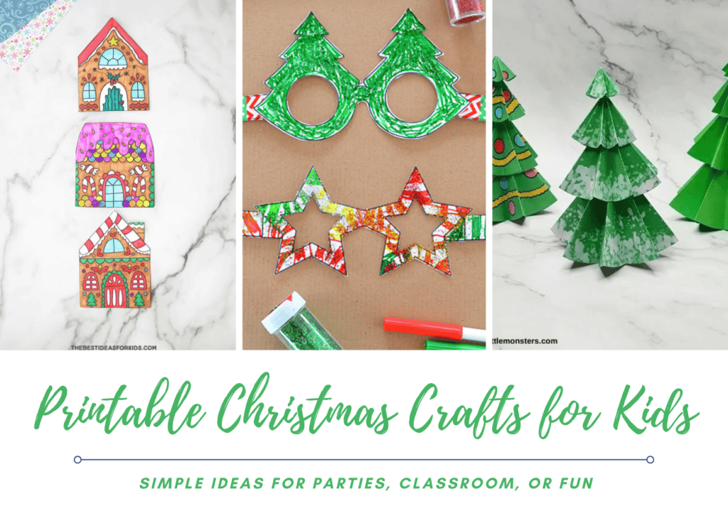 A bunch of printable Christmas Crafts for kids. Ideas and inspiration