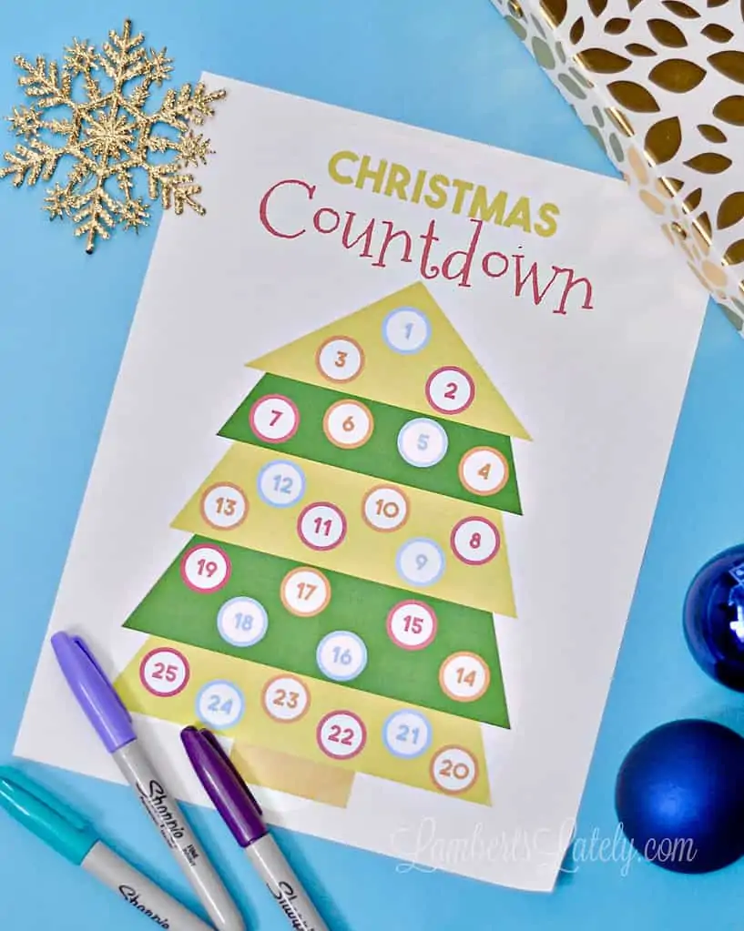 Christmas Countdown Free Printable