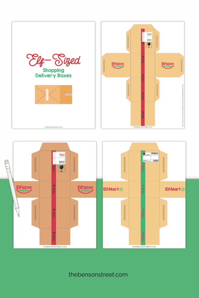Easy Elf on the Shelf Idea. Printable Shopping Box Props for Elf on the Shelf Ideas