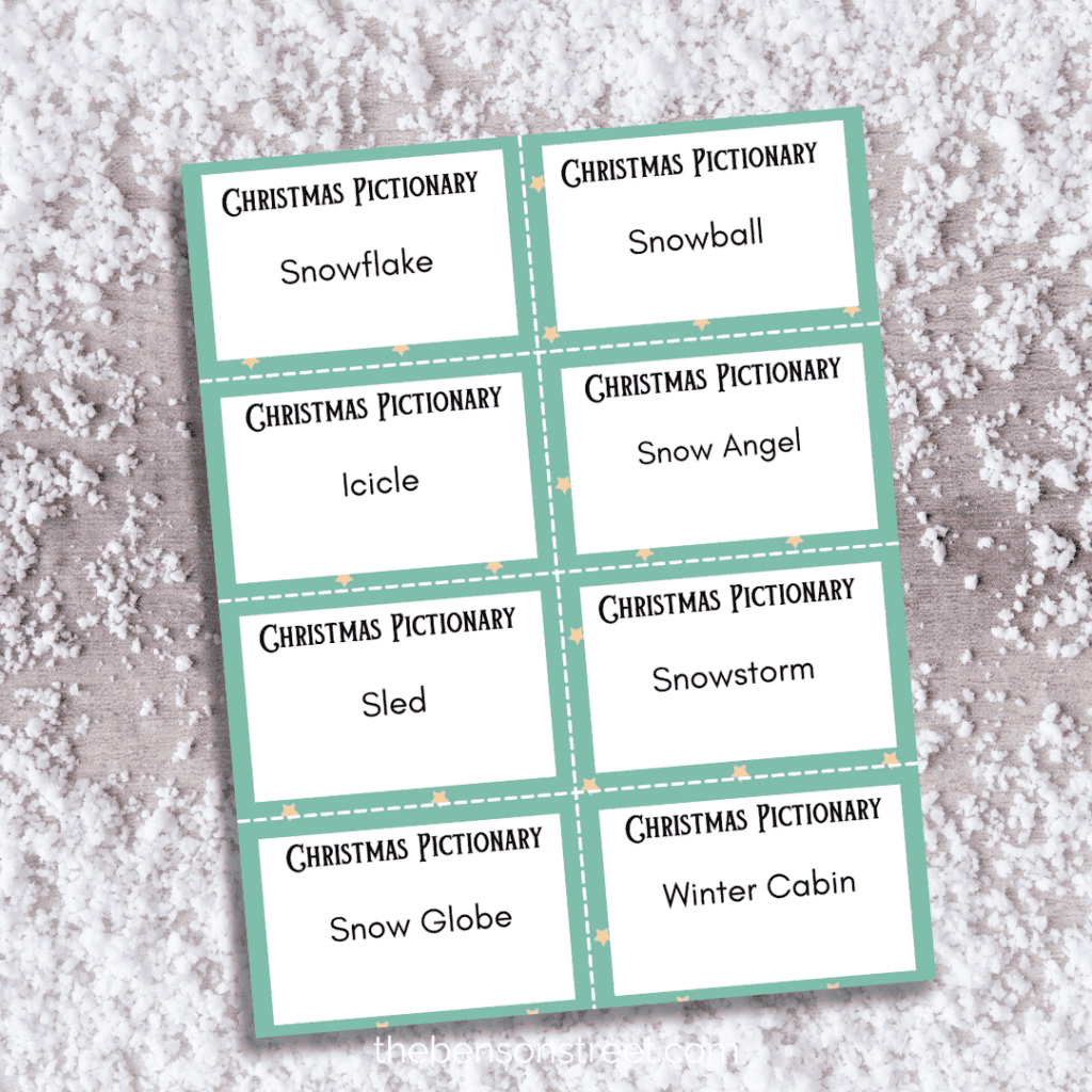 Easy Holiday Party Game Free Printable Christmas Pictionary game