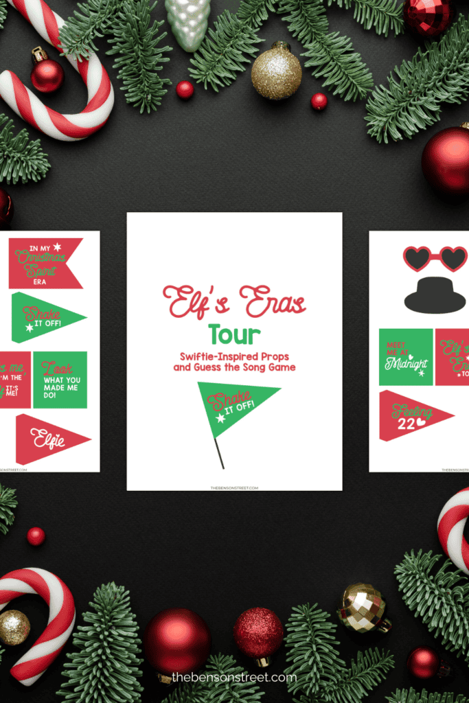 Elf Eras tour Props for Elf on the Shelf and Taylor Swift Song Guessing Game