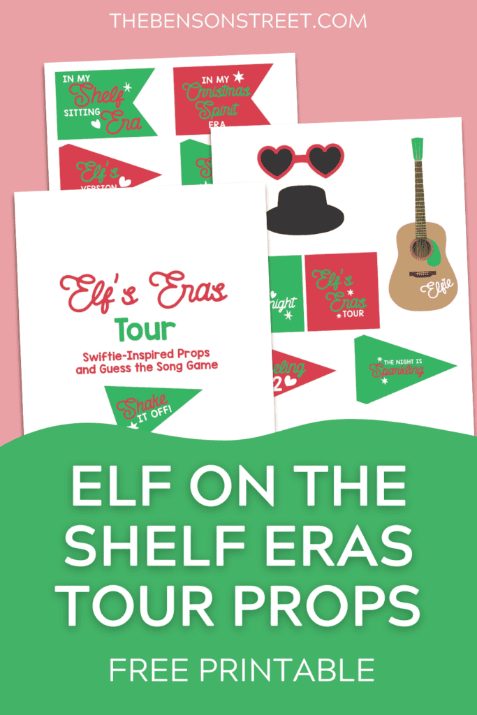 Elf on the Shelf Eras tour Swiftie inspired props and guess the song game cards for an elf on the shelf