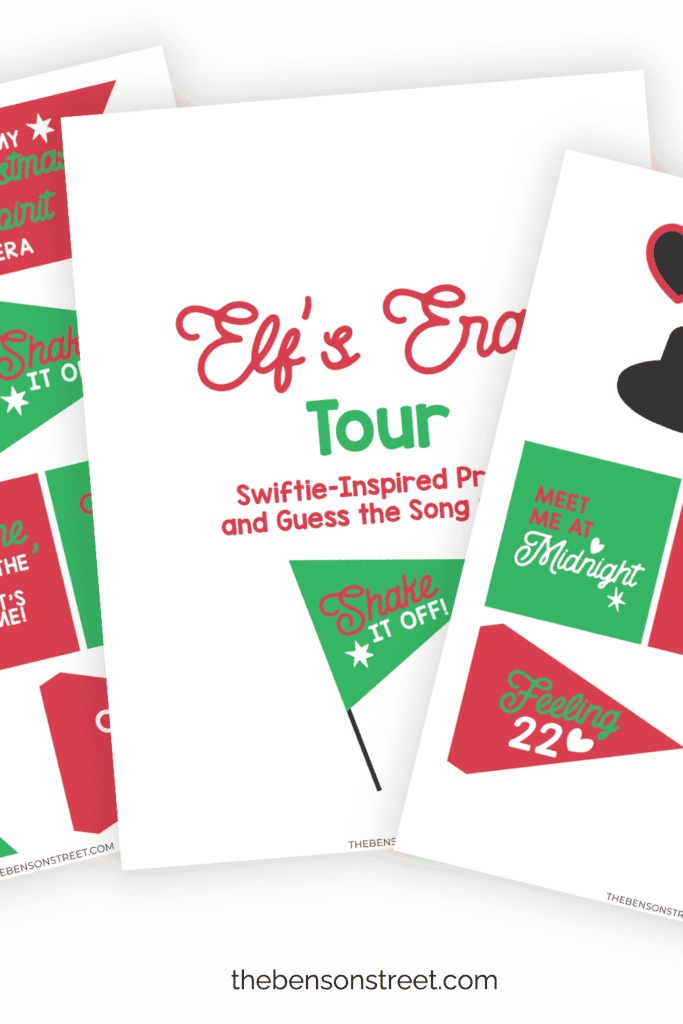 Elf's Eras Tour Swiftie Inspired Props and Guess the Song Game