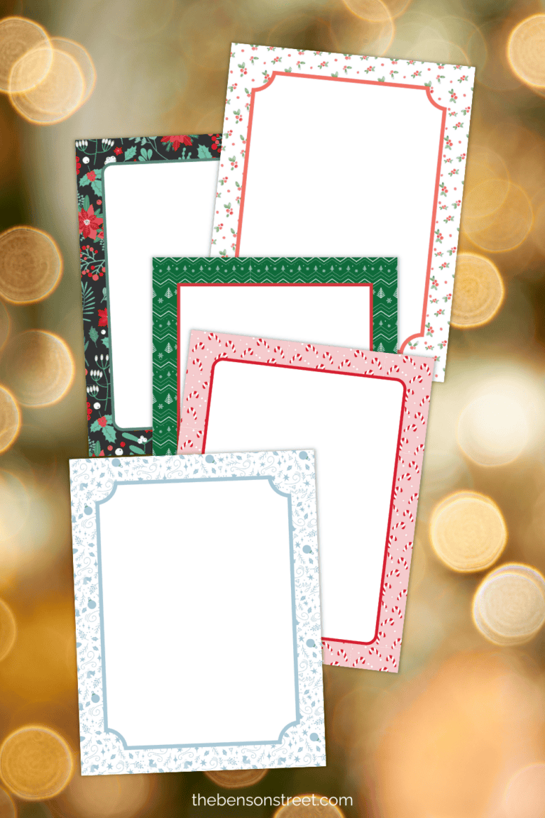 Five Christmas Paper Borders with a blank center for printing on too