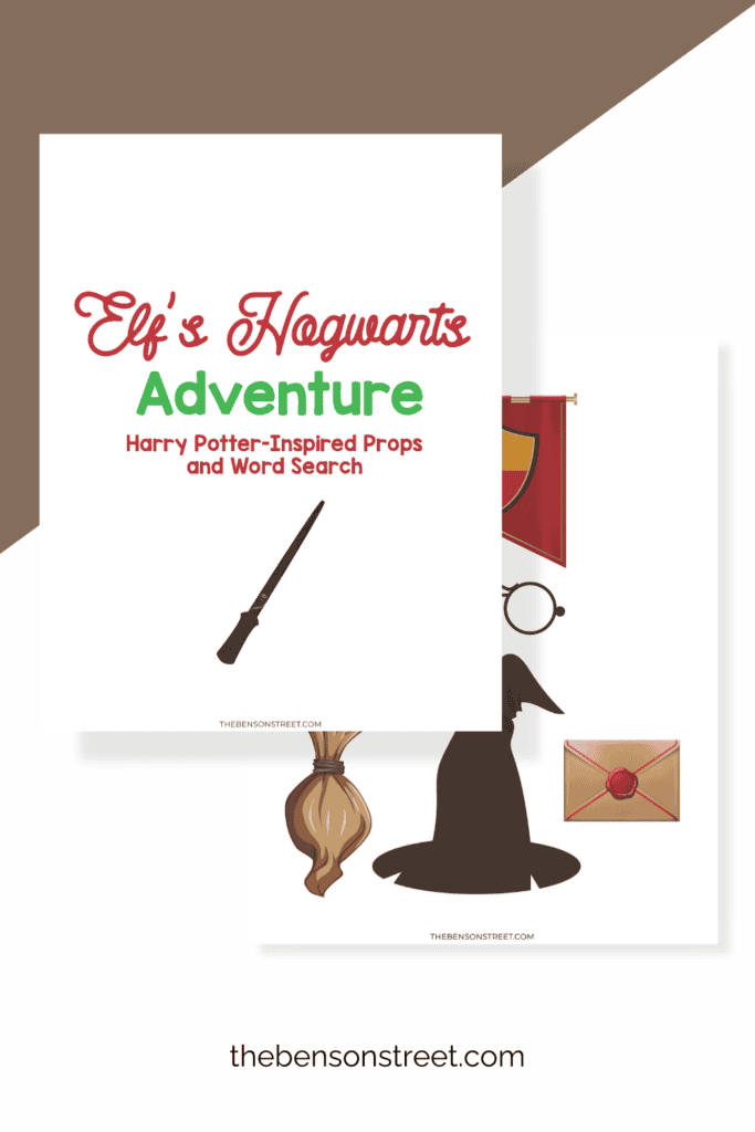 Free Printable Harry Potter Elf on the Shelf Props including a wand, hat, and more