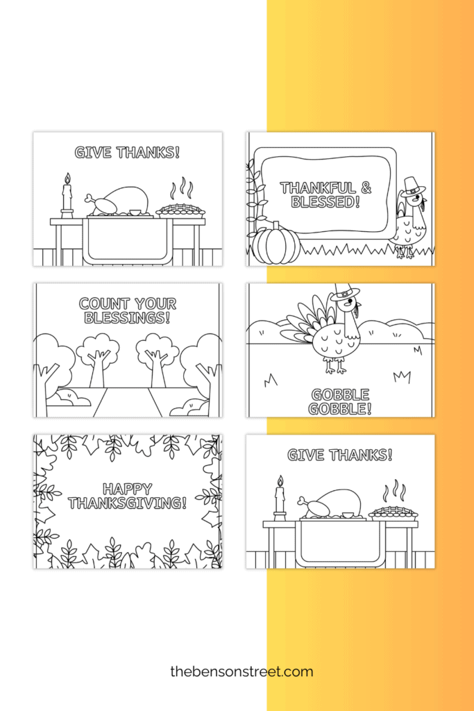 Free Printable Thanksgiving Coloring pages to print for Thanksgiving dinner