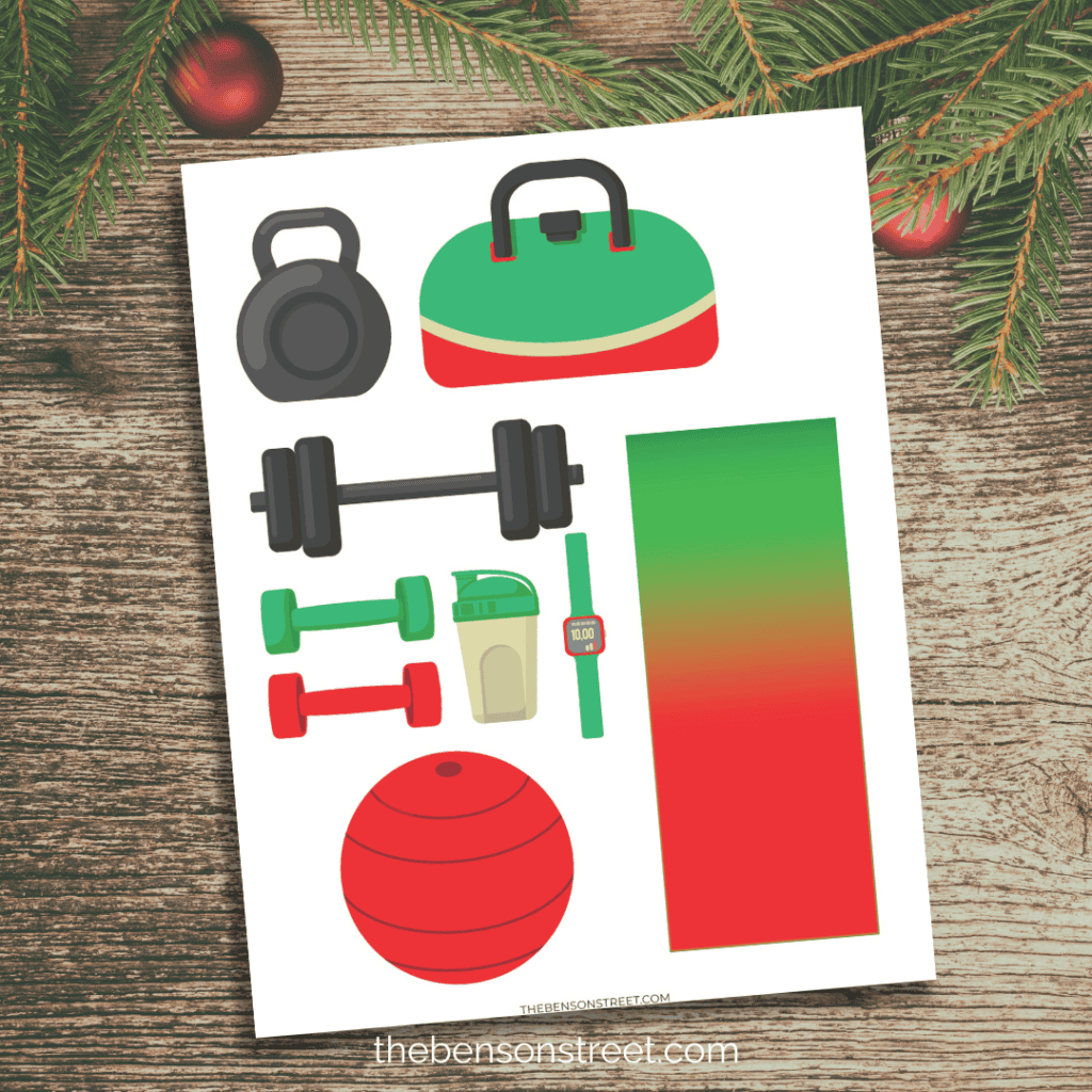 Free to print Elf Exercise Equipment Props