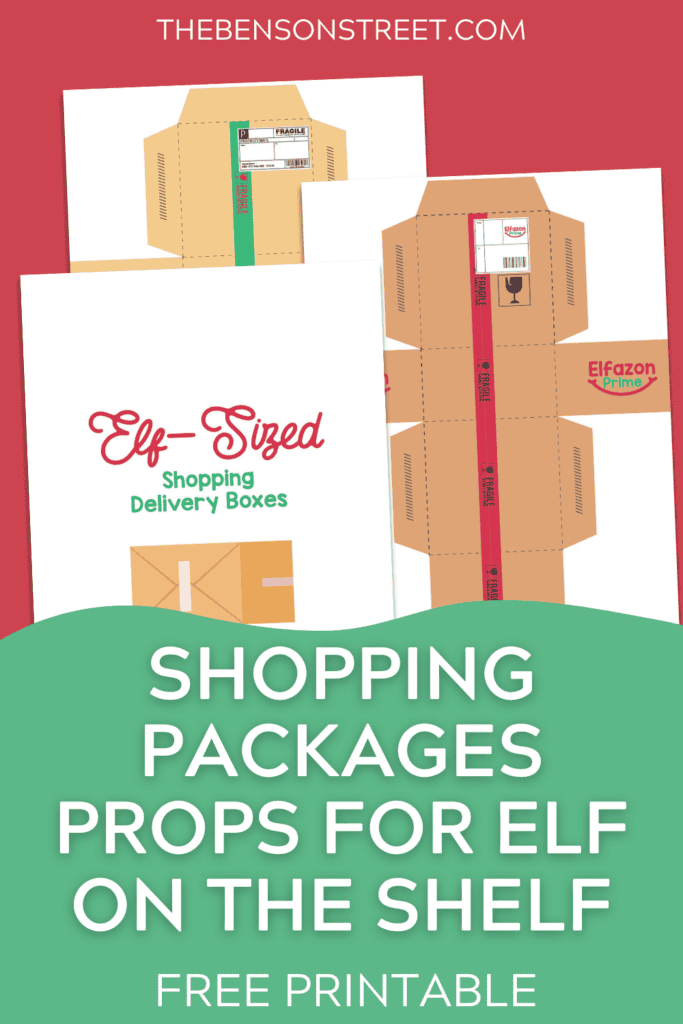 Shopping Packages Props for Elf on the Shelf Free Printable for Christmas