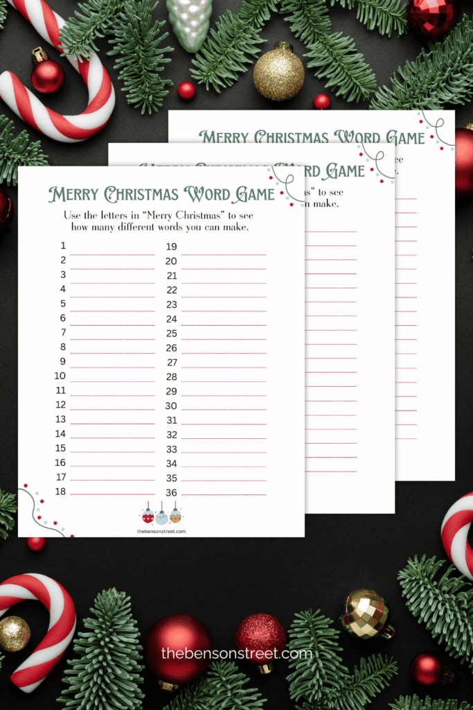 Simple to play Merry Christmas word game. How many words can you make out of Merry Christmas