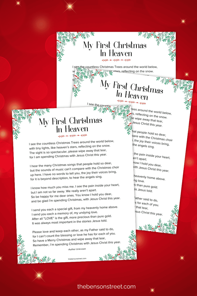 Sweet Gift Idea with a free printable poem for those who have recently lost someone thye love.