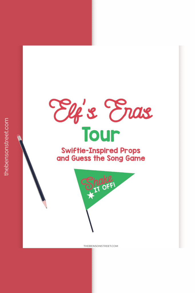 Taylor Swift Elf on the Shelf Ideas using printable props and a guess the song game