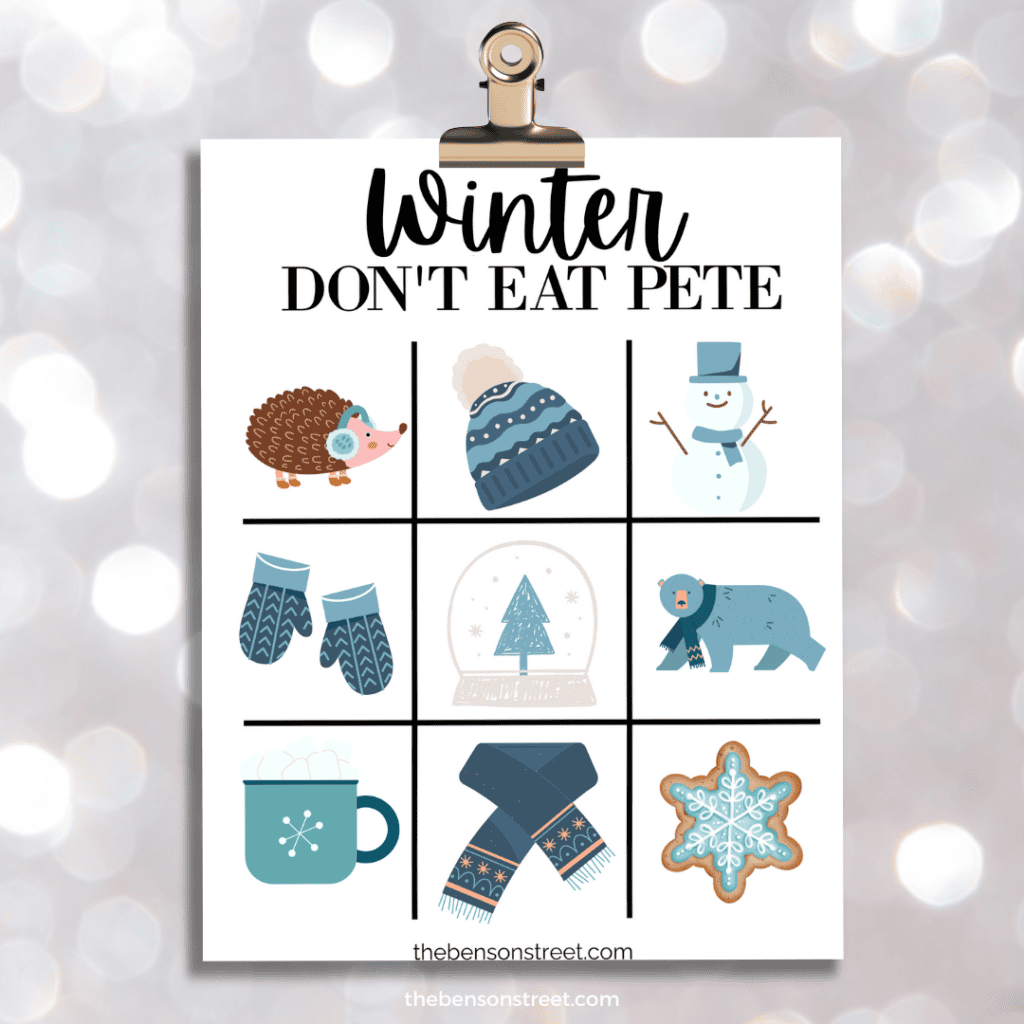 Free Printable Game Board for Winter Don't Eat Pete