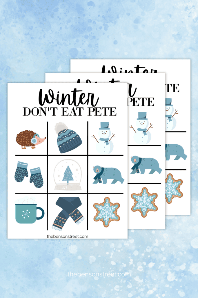 Free Printable Winter Don't Eat Pete Game for all ages