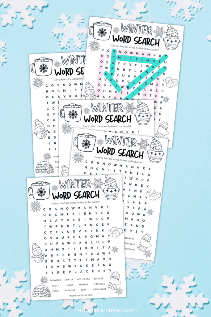 Free Printable Winter Word Search for kids