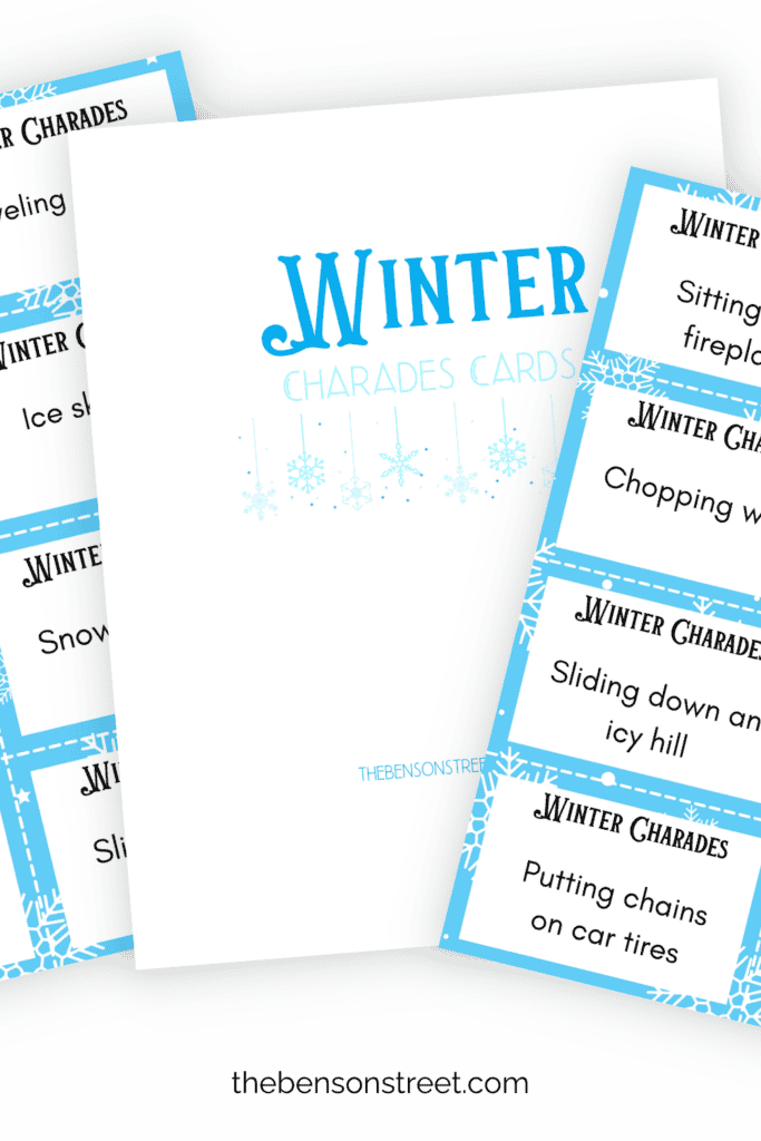 Fun Game Idea for winter! Printable Free Winter charades clue cards and instructions