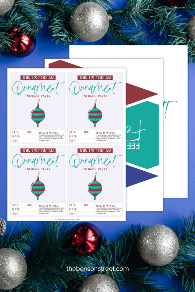 Invitations for an ornament exchange party. A fun christmas idea