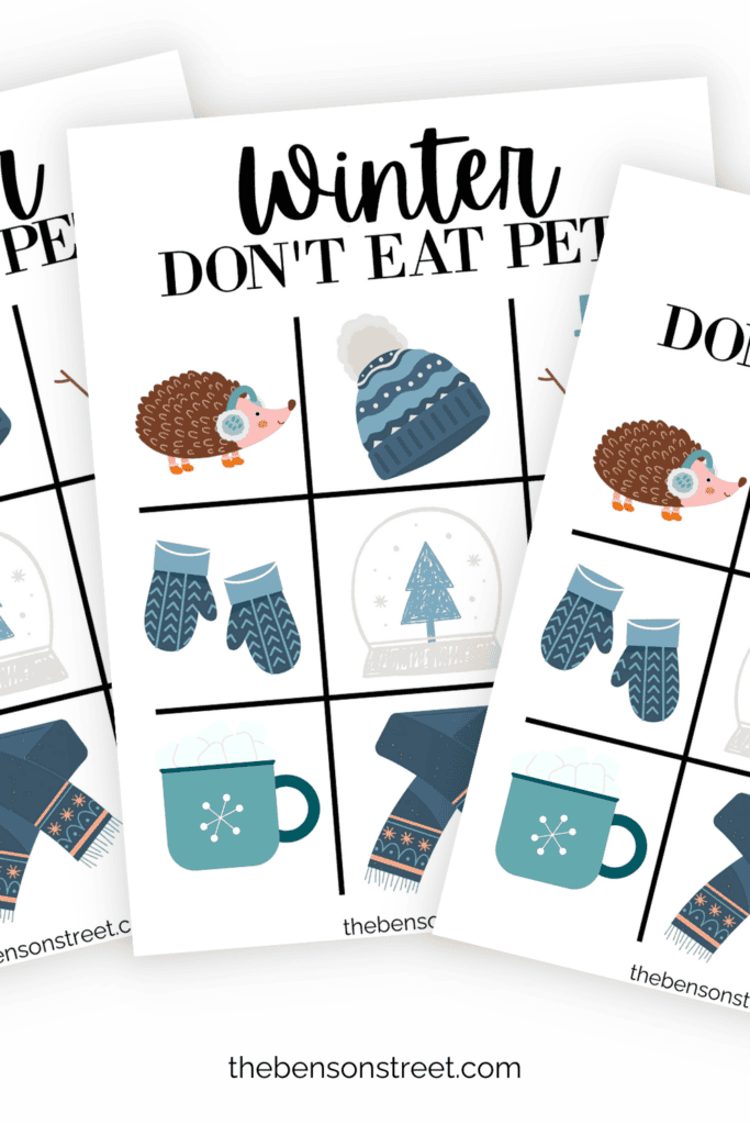 Printable Winter Don't Eat Pete Game Board