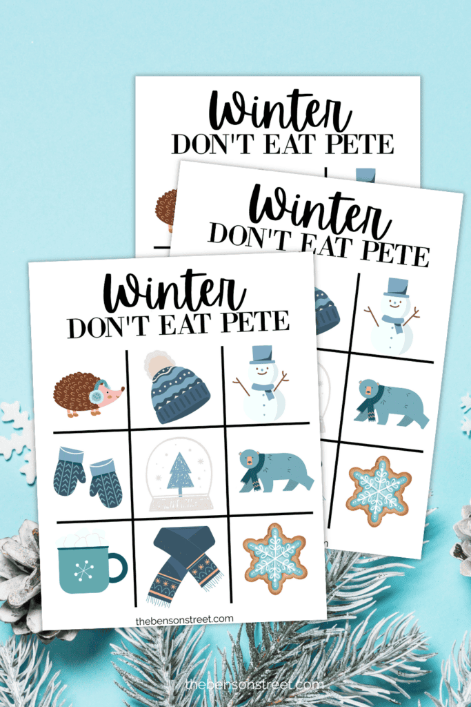 Printable Winter Themed Don't Eat Pete Game Board