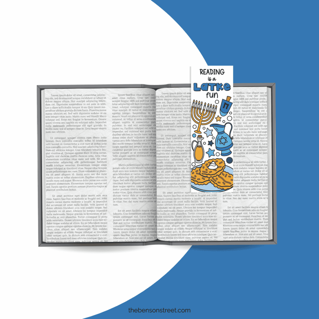 Reading is a latke fun coloring bookmark
