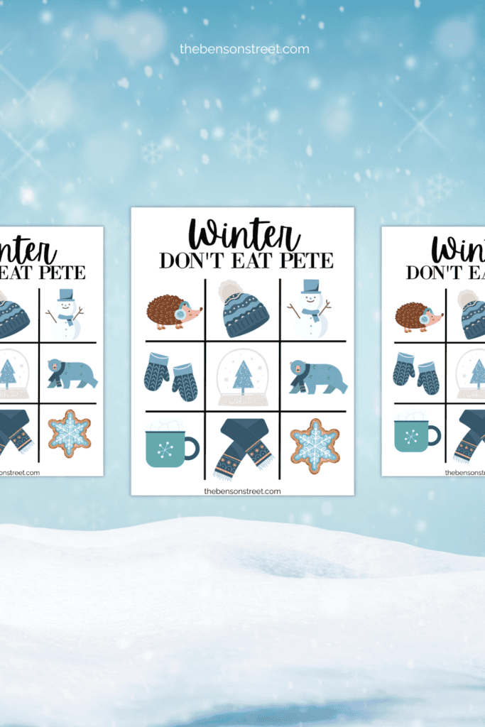 Winter activity idea Free Printable Winter Don't Eat Pete Game for all ages