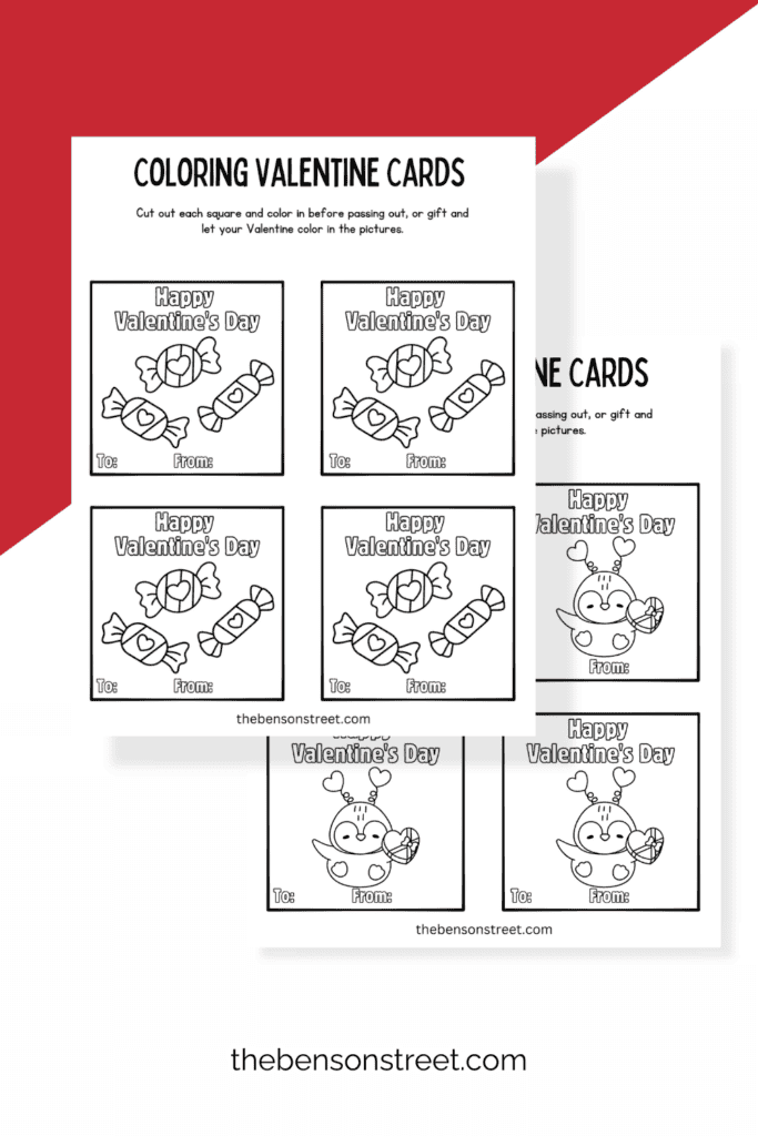 Adorable Valentine's Day Cards to Print and color
