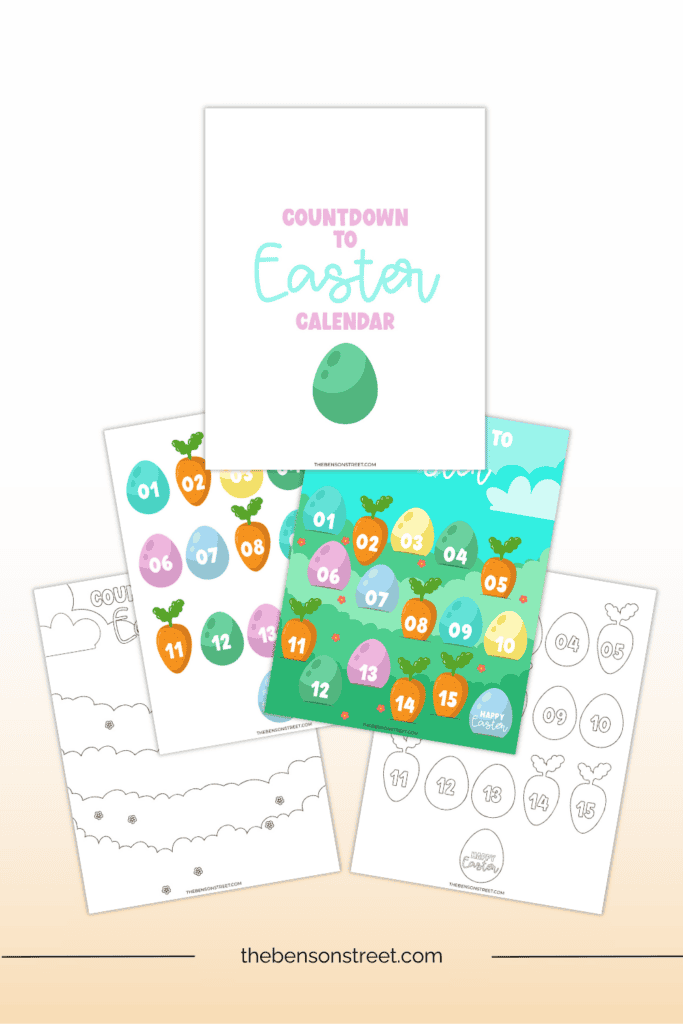 Coloring Easter Countdown to Easter Calendar or full color sheets