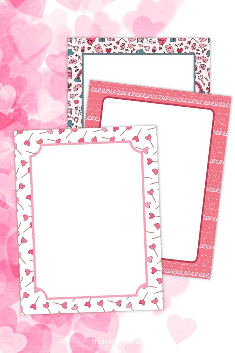 Different Valentine's Day Paper borders with a blank center