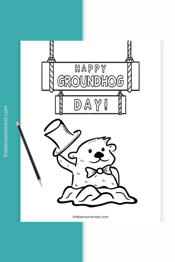 Digital Download Free Printable Happy Groundhog Day Coloring Pages