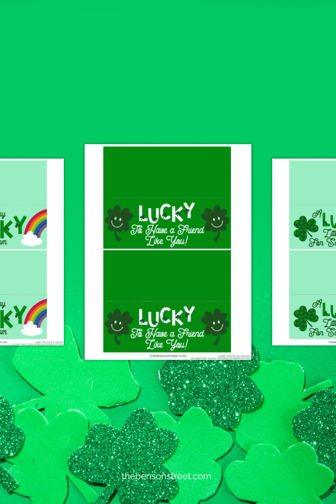 Dress up treat bag with St. Patrick's Day Bag Toppers free to print