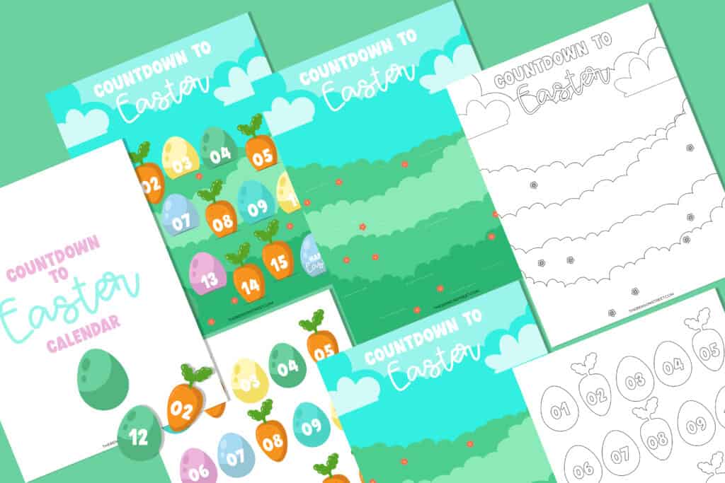 Easter Countdown to Easter Printables flat lay