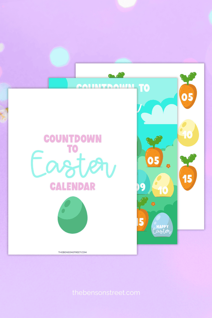 FREE Printable countdown to Easter sheet with cards to insert each day