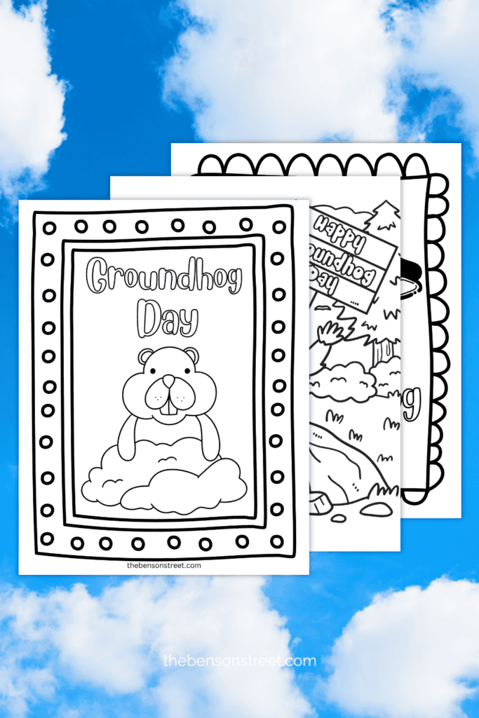 Four Free Printable Groundhog Day Coloring Pages Free to Print