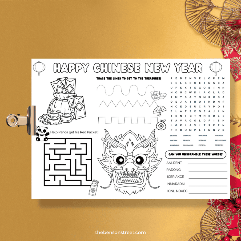 Free Chinese New Year Printable Activity Mats