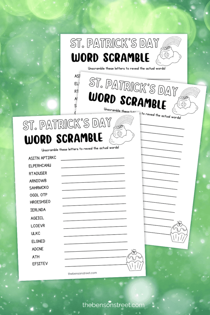 Free Printable Coloring Page Word Scramble for March