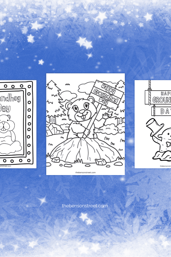 Free Printable Groundhog themed coloring pages for february 2nd