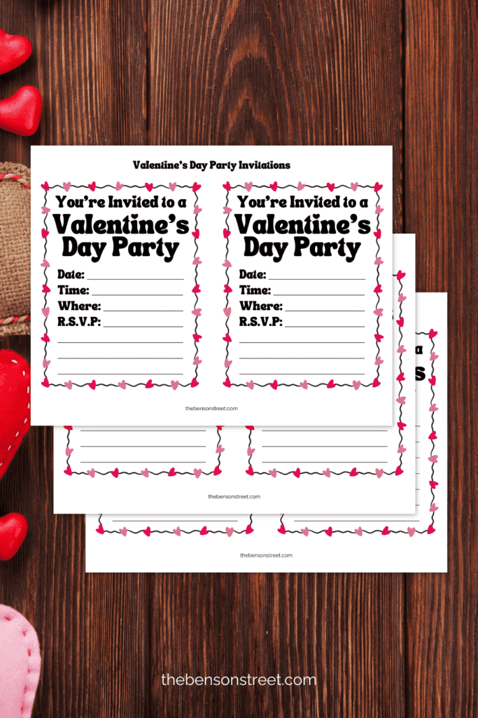 Free Printable Valentine's Day Party Invitations to download