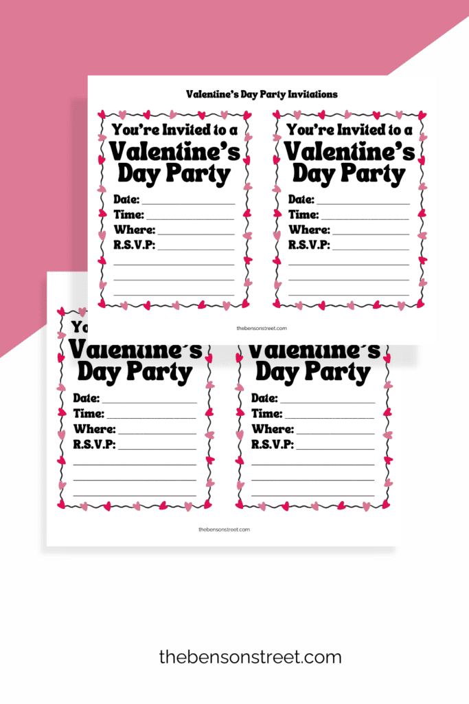 Free Printable Valentines Party Invitations to download