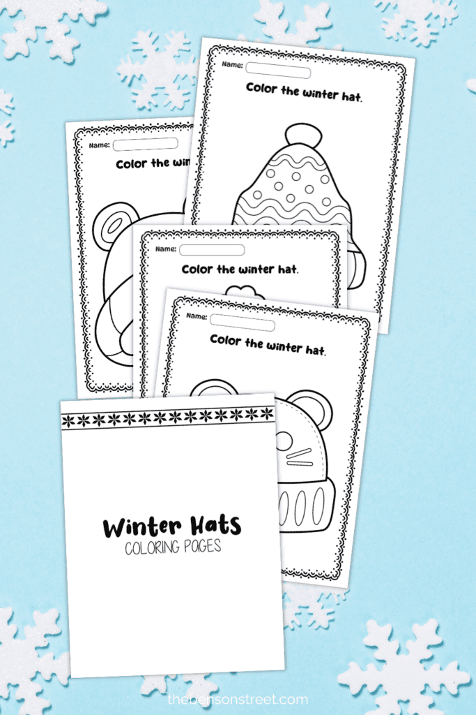 Free Printable set of 8 Winter coloring pages for the season