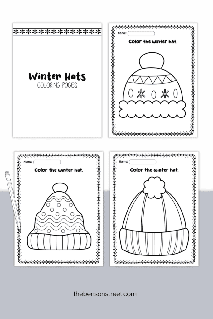 Free Printable set of 8 Winter coloring pages for the winter season