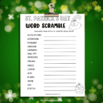 Free printable St. Patrick's Day Word Scramble with answer key