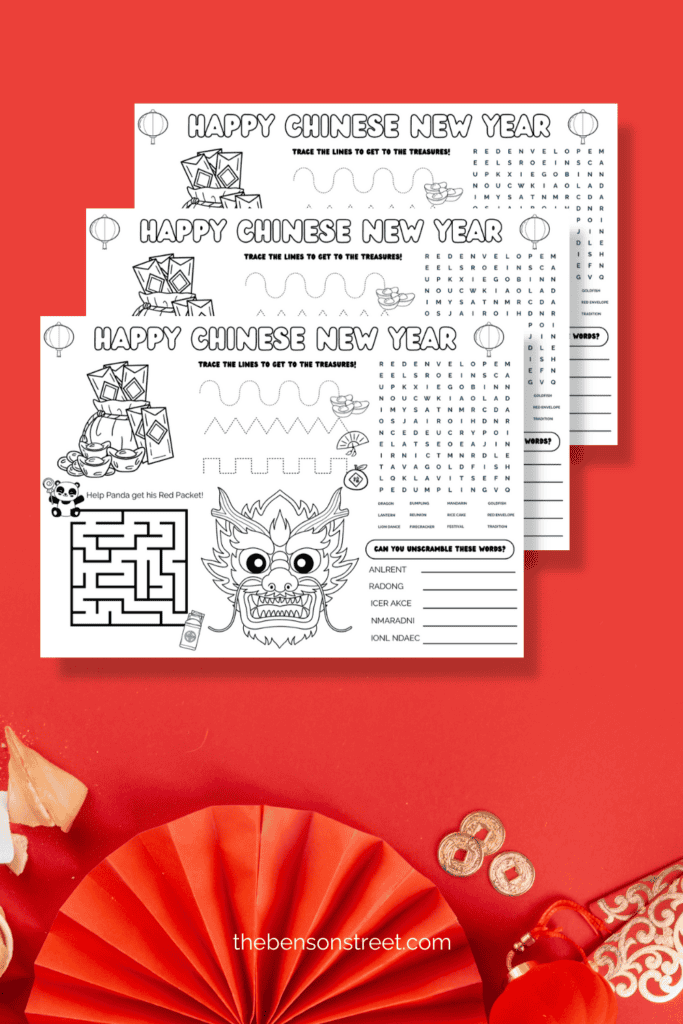 Free printable chinese new year activity mat for kids