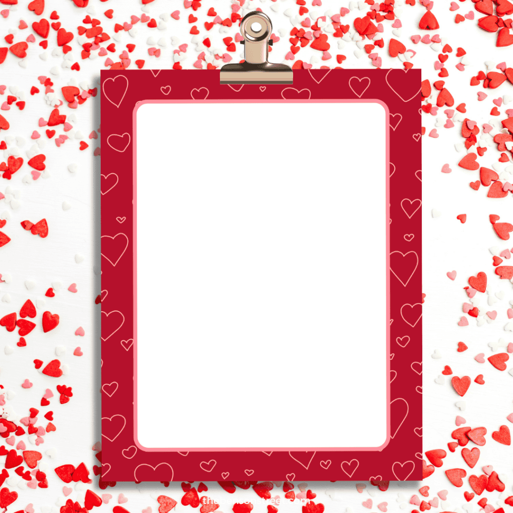 Free printable heart border paper for Valentine's Day