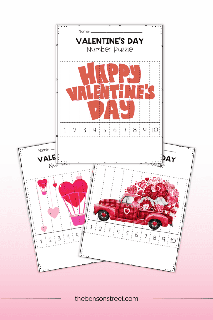 Free printable valentine's day number puzzles for kids